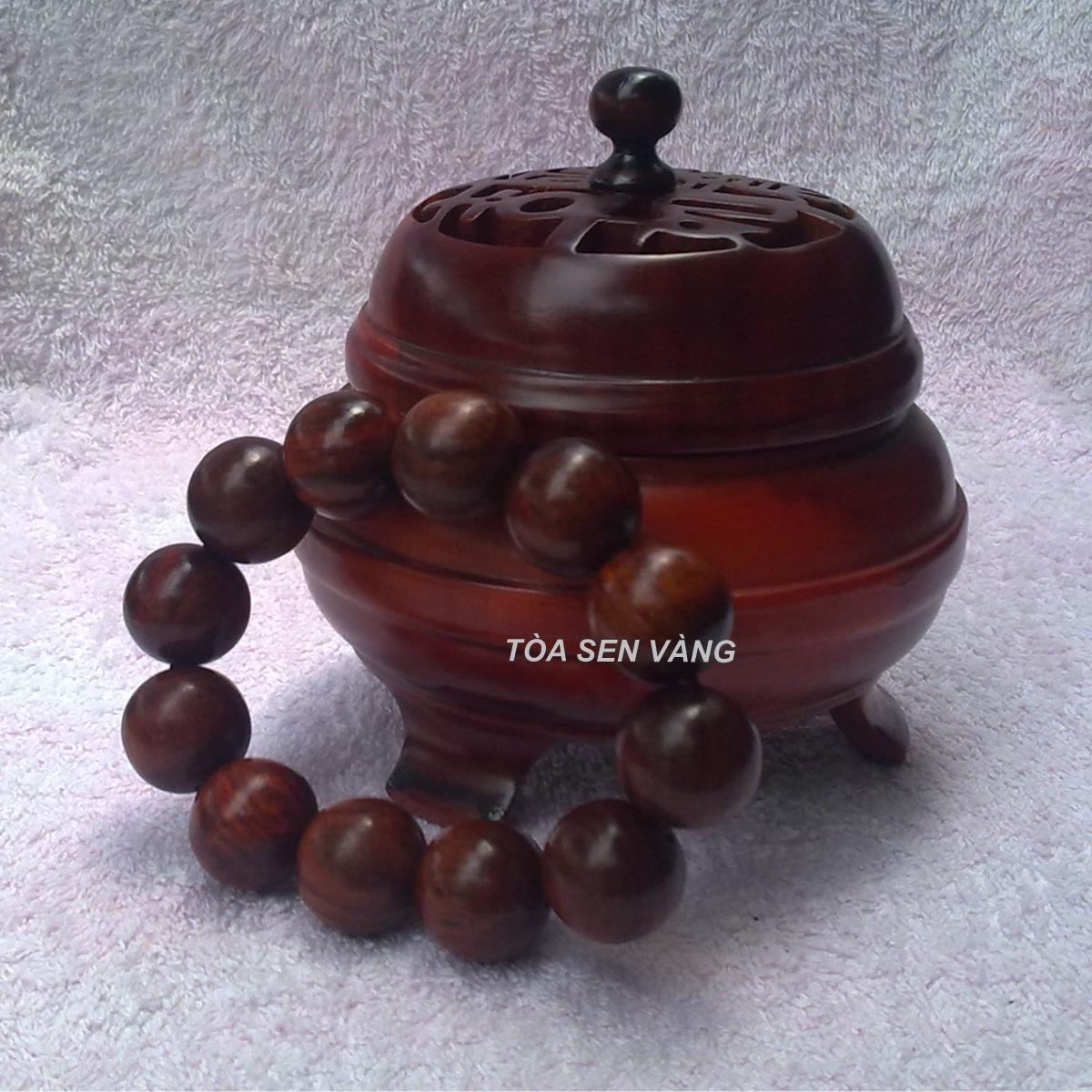 [HCM]Vòng tay gỗ trắc 20mm