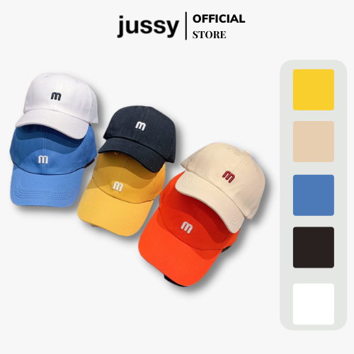 Mũ Lưỡi Trai Thêu Chữ M Chất Cotton Form Nón Mềm Thoáng Mát Nhiều Màu Sắc Vinatge Phong Cách Hàn Quốc Hot Trend