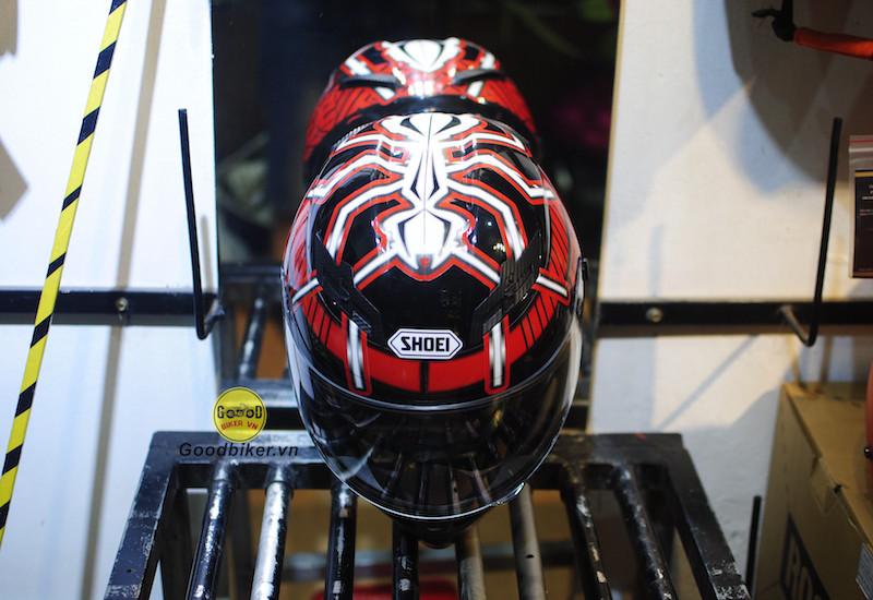 Tem Shoei nhện 93 đỏ dán mũ fullface