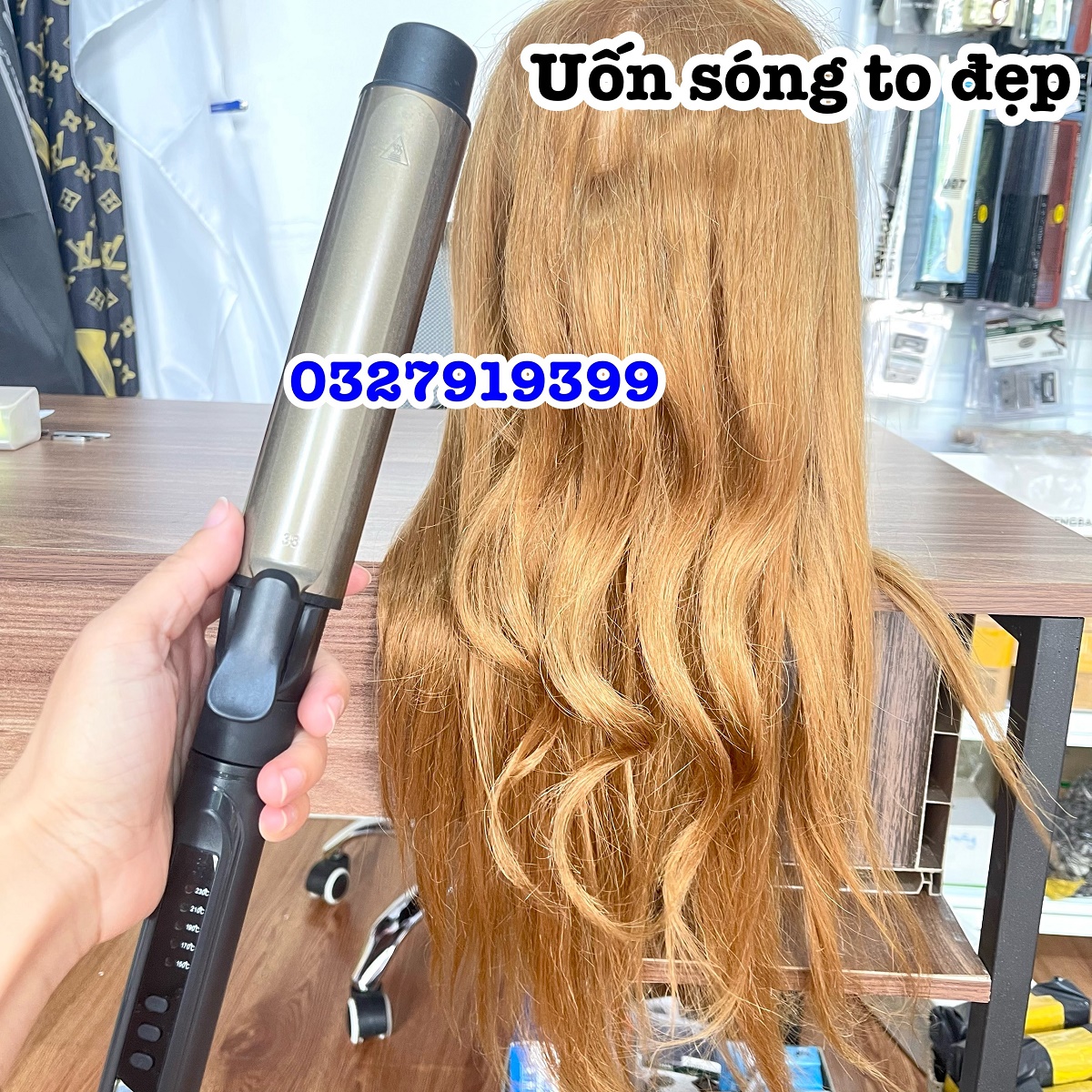 HQ PRO Máy uốn tóc xoay trục đủ size 9-32mm xoăn xù mì chỉnh nhiệt 170-230°C chất liệu gốm ion âm bảo hành 3 tháng