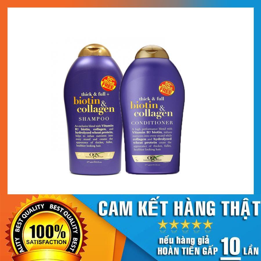 Dầu Gội Biotin & Collagen OGX 577ml - thick & full Shampoo ( Chống Rụng Tóc Và Kích Thích Mọc Tóc)