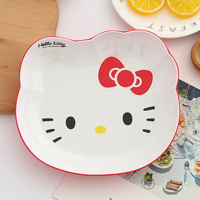 Bát đĩa nhựa hình Hello Kitty