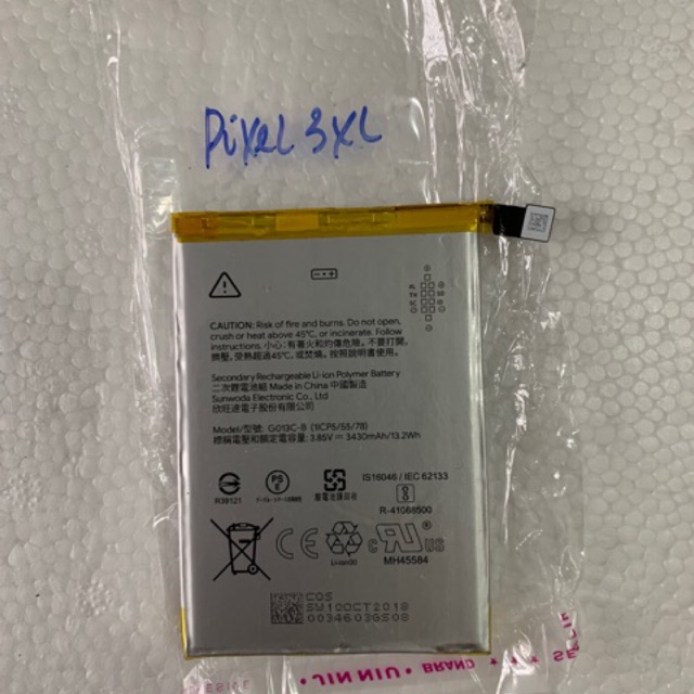 Pin Google Pixel 3 Xl (G013C-B) 3430Mah Xịn , Bảo Hành 1Tháng