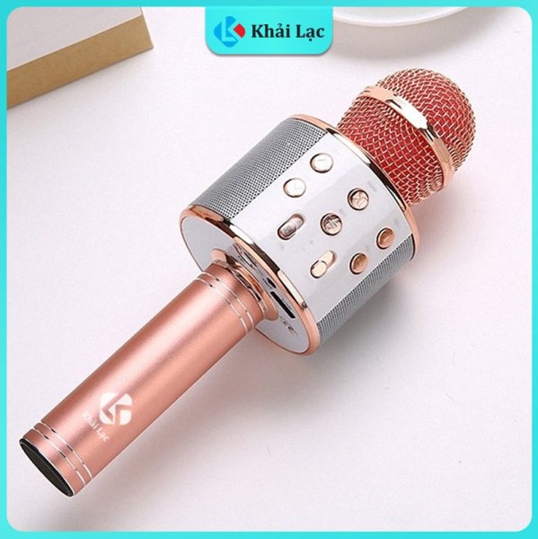 WS-858 Mic Hát Karaoke Bluetooth Không Dây Kèm loa Âm vang Ấm mic hát karaoke cầm tay mini micro hát trên xe hơi mic hát karaoke hay nhất hiện nay giao màu ngẫu nhiên.