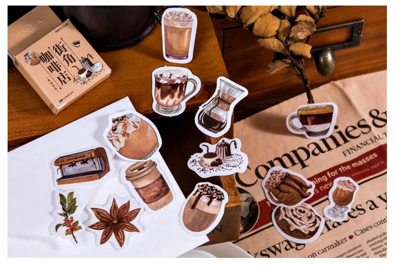 Bộ 45 Sticker Ly Cafe E115