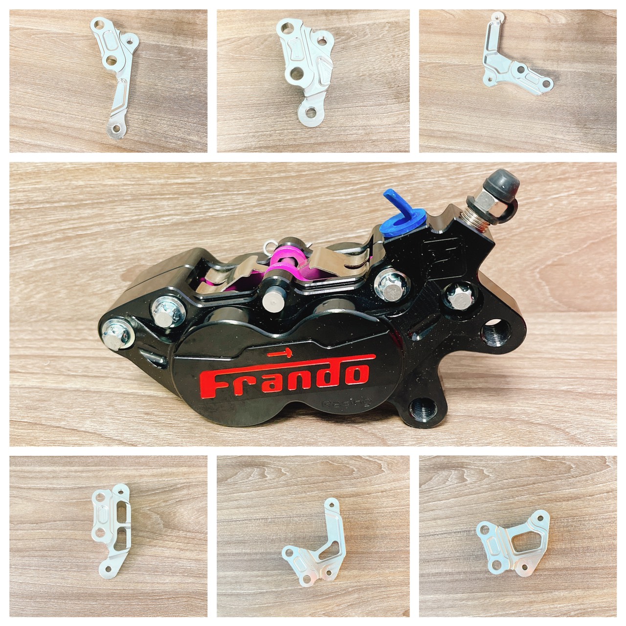 Heo dầu frando 4 pis màu đen + pad cnc tất cả các dòng xe