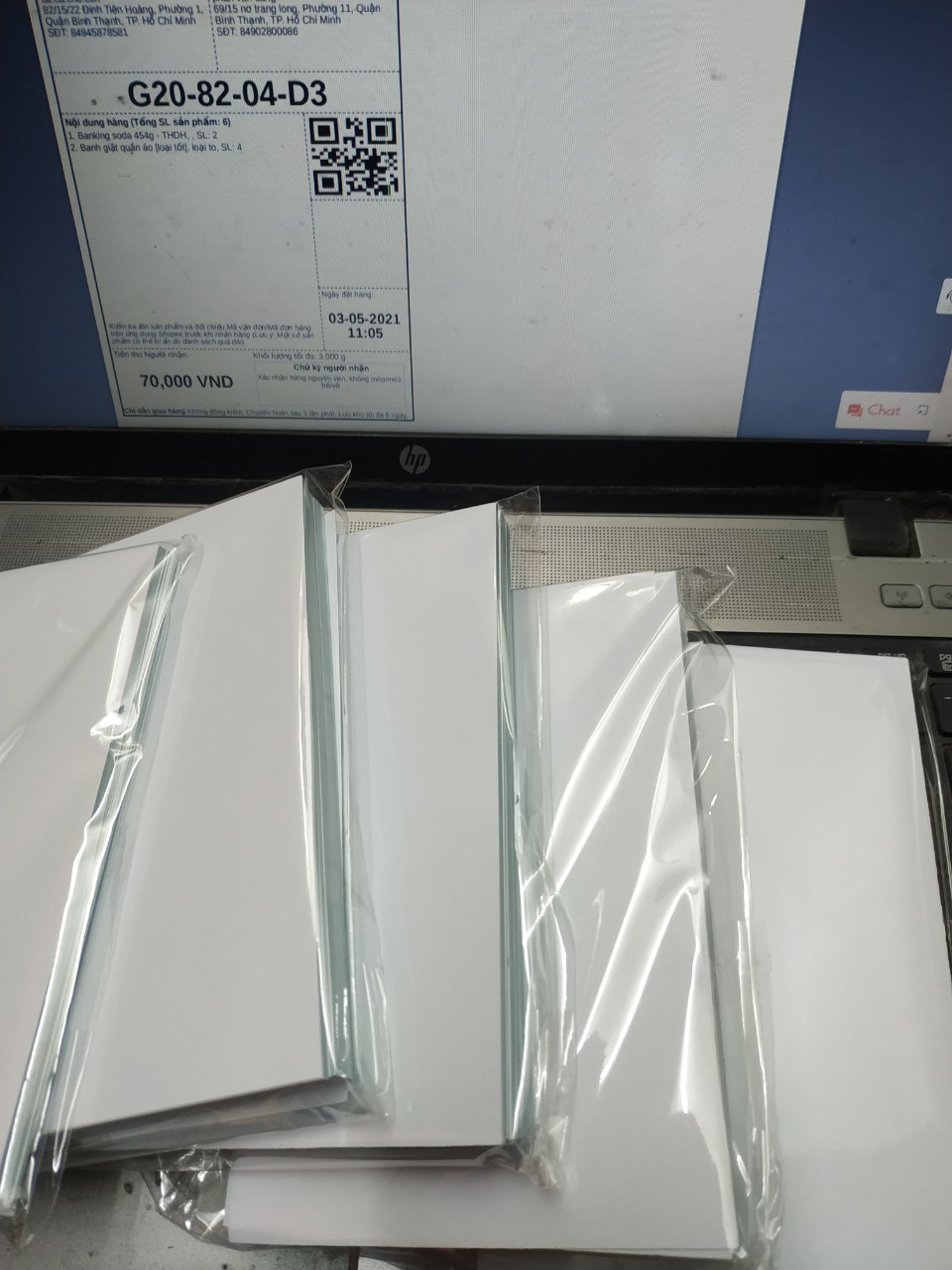 GIấy Đơn hàng A5 có keo Giấy in phiếu gửi hàng decal A5