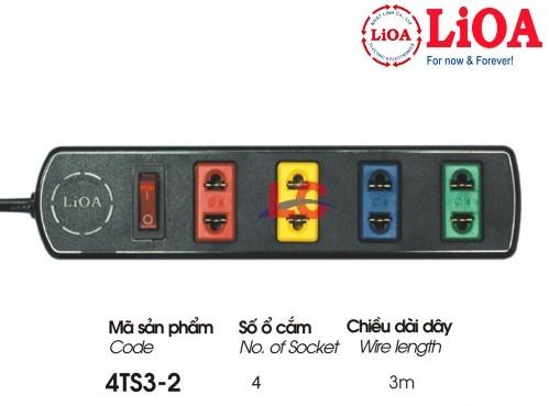 Ổ CẮM LIOA -  4TS -  DÂY DÀI 3M - MÀU ĐEN