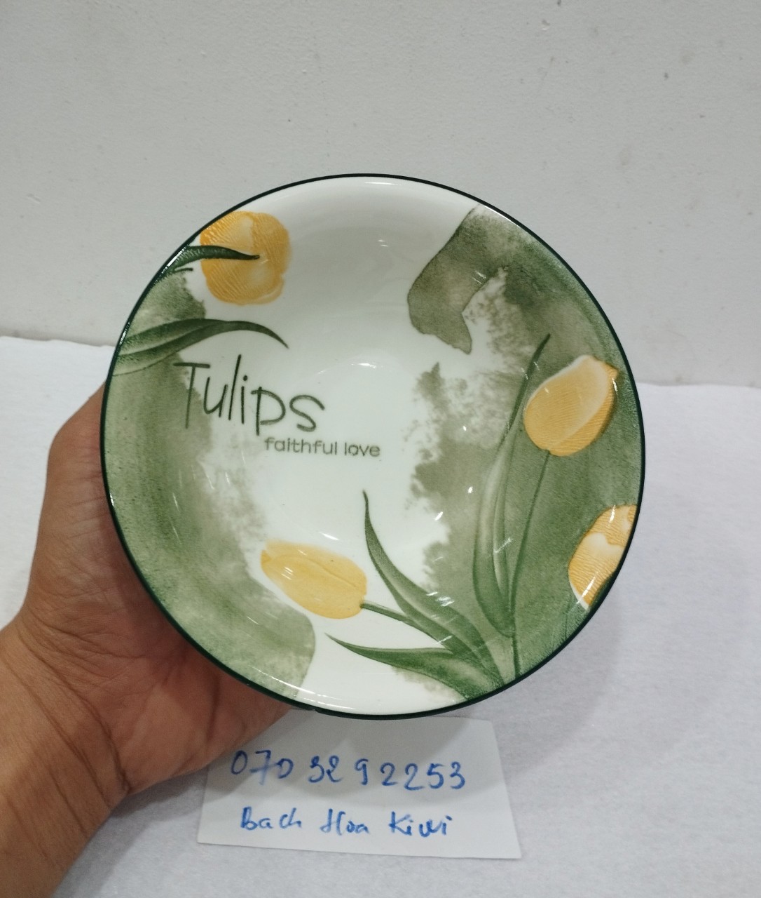 Tô sứ loe 15cm hoa văn Tulip ( tô 15cm x 5cm)