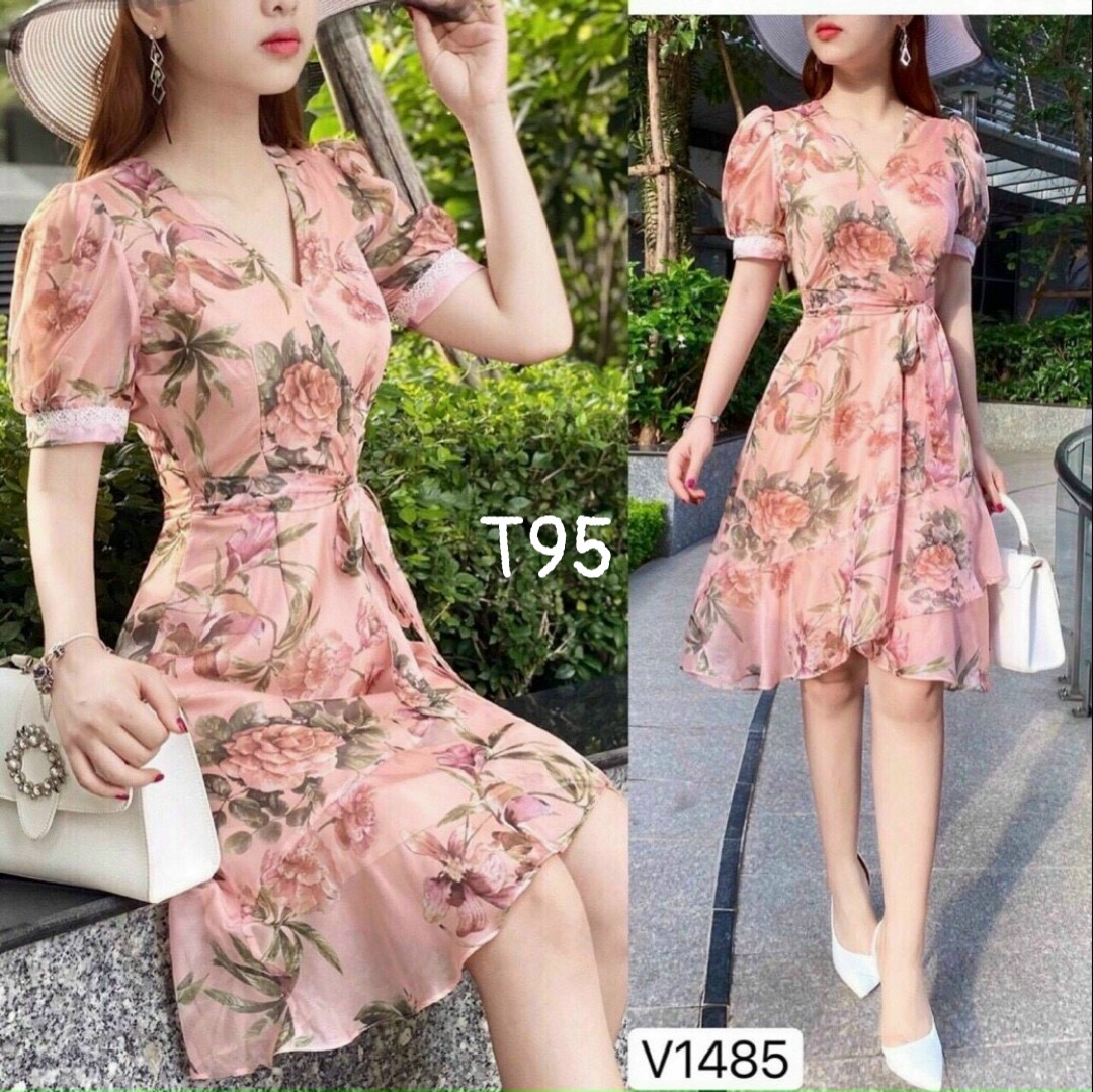 Đầm lụa hoa dạo phố