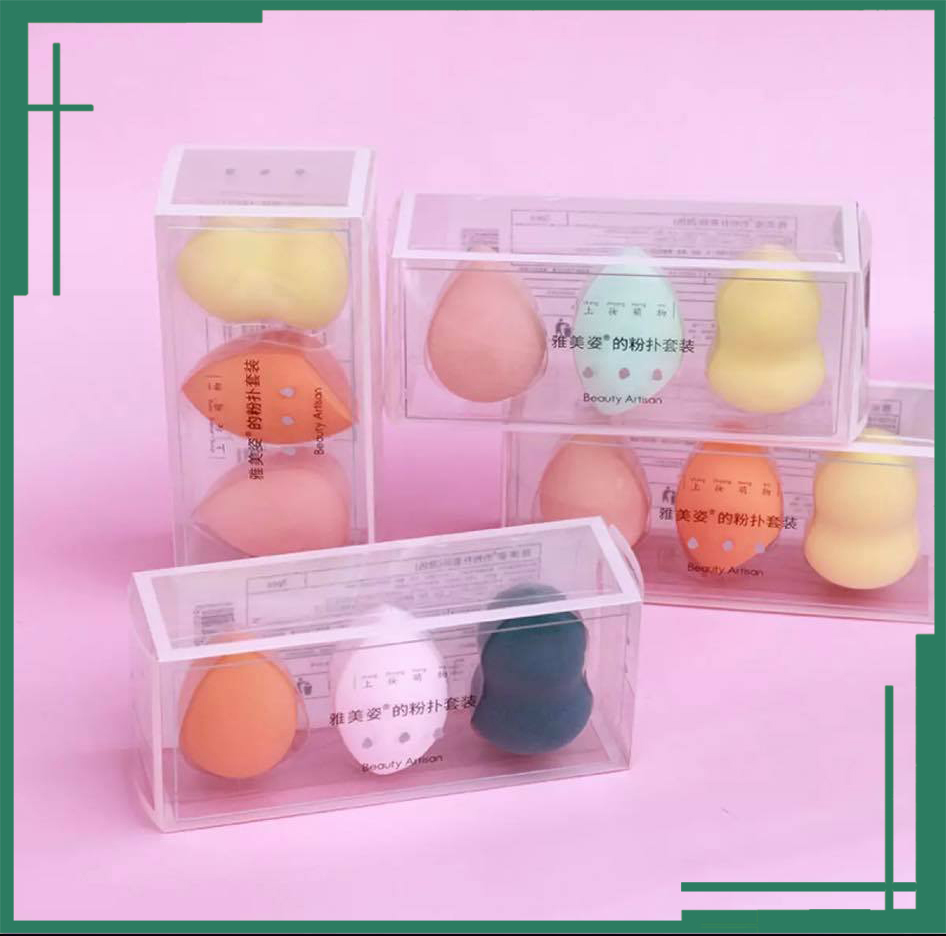 [HCM]Hộp 3 Mút tán kem nền cao cấp siêu mịn dạng giọt nước mềm mại tiện dụng. Dụng cụ trang điểm cho lớp nền mịn lỳ hoàn hảo