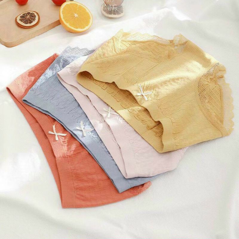 Quần Lót Nữ Cotton Nhăn Kháng Khuẩn Co Dãn 4 Chiều