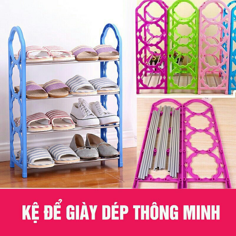 [ NHỰA ] Kệ giày 4 tầng lắp ráp