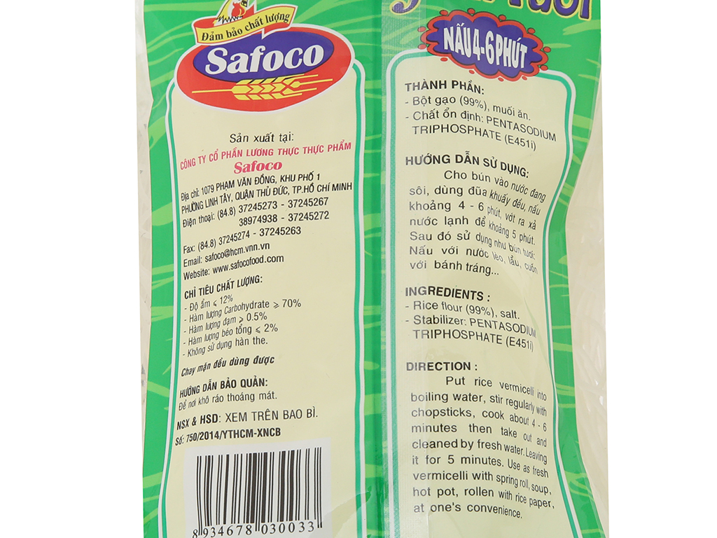 Bún tươi Safoco 300g