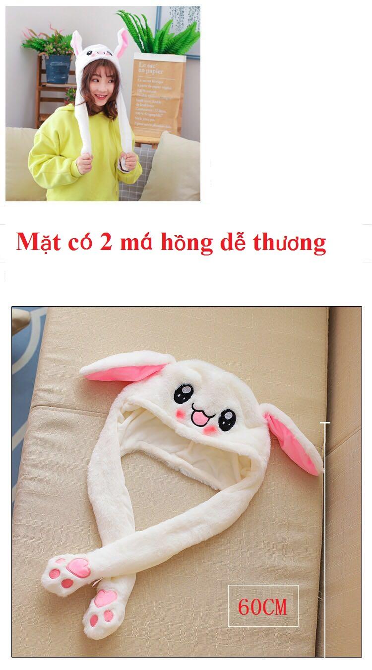Nón tai thỏ giật cử động 2 tai Pikachu