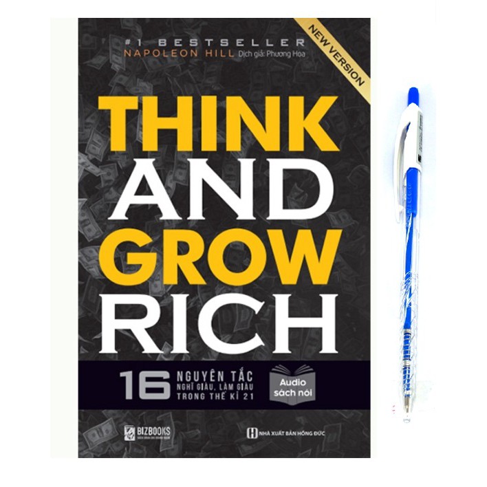 Sách - Think and Grow Rich: 16 Nguyên tắc nghĩ giàu làm giàu trong thế kỉ 21 - Mhbooks tặng bookmark