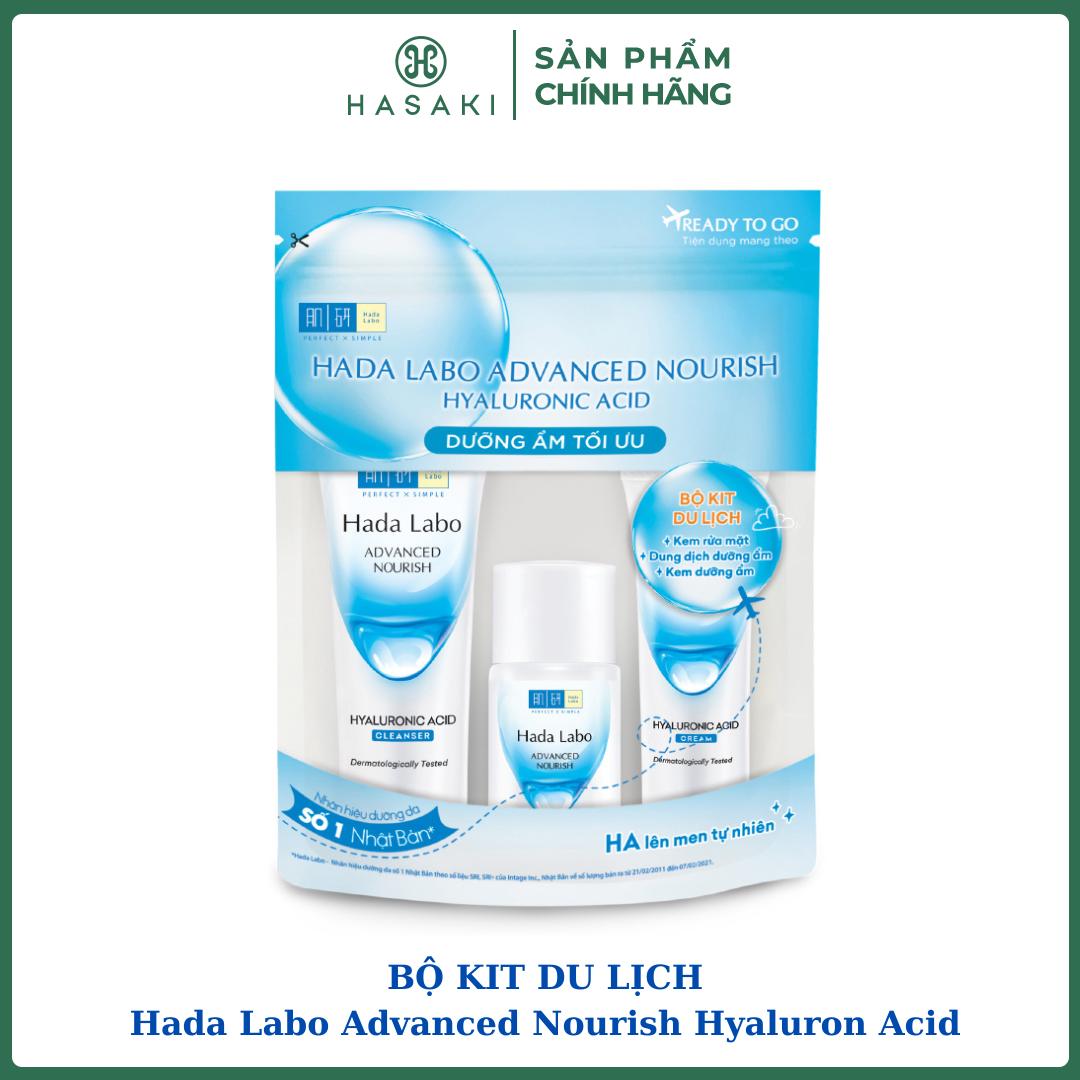 Bộ sản phẩm hada labo dưỡng ẩm sâu da trong mướt 3 món advanced nourish trial set