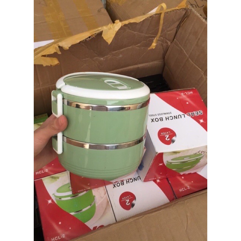 HỘP CƠM GIỮ NHIỆT 2 TẦNG (GIAO MÀU NGẪU NHIÊN)