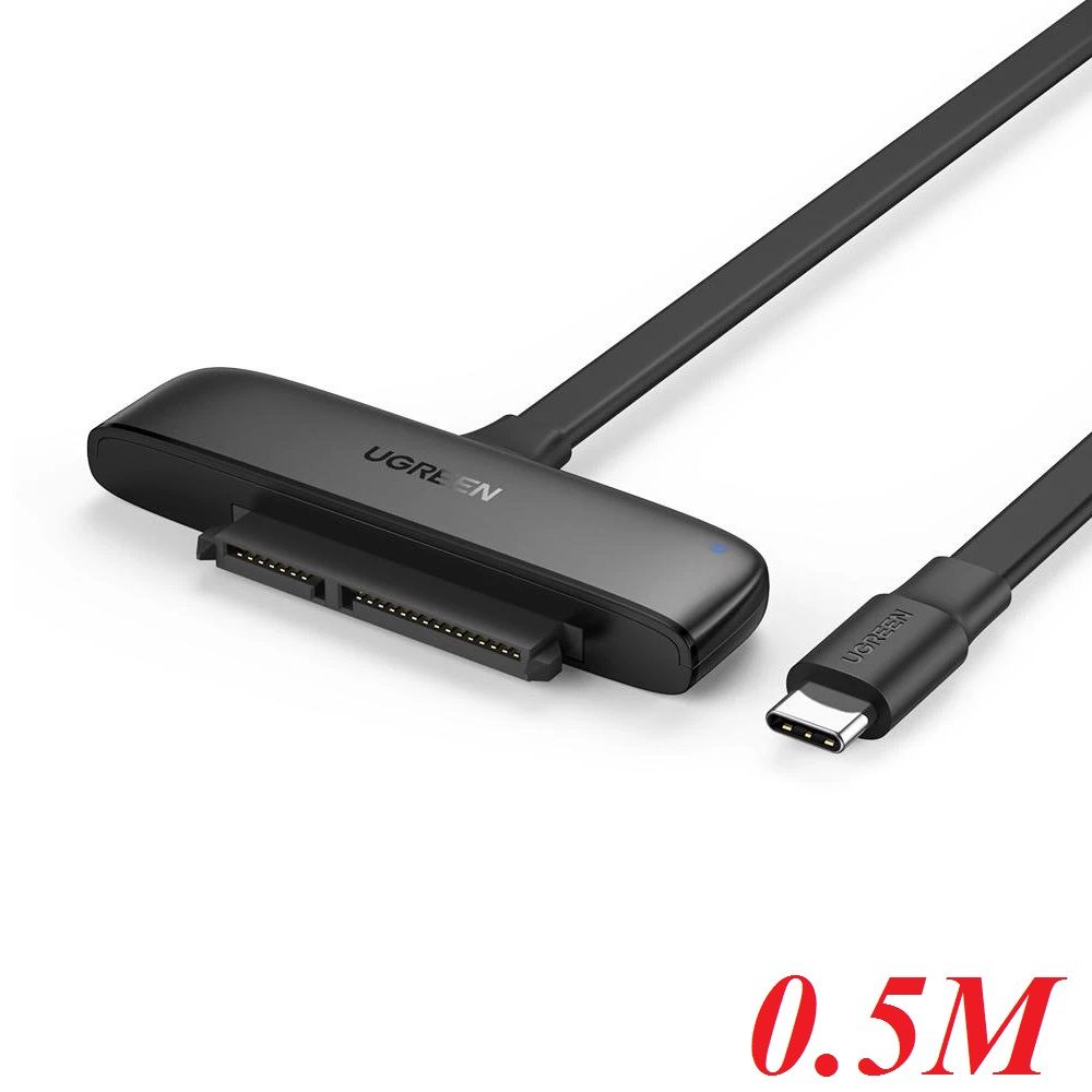 Ugreen 70554 0.5M màu đen đọc ổ 2.5 inch SATA ra USB type C 50cm CM308 70554