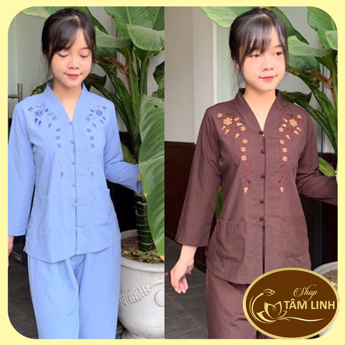 Đồ Lam Đi Chùa_Mẫu Bà Lai 2 Túi