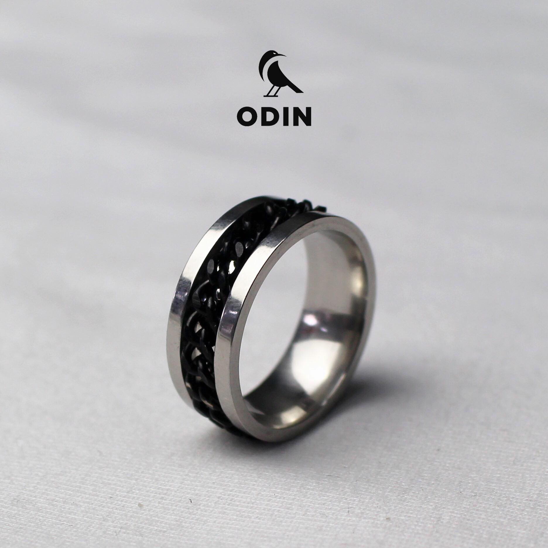 Nhẫn Chain titan bản xoay - ODIN