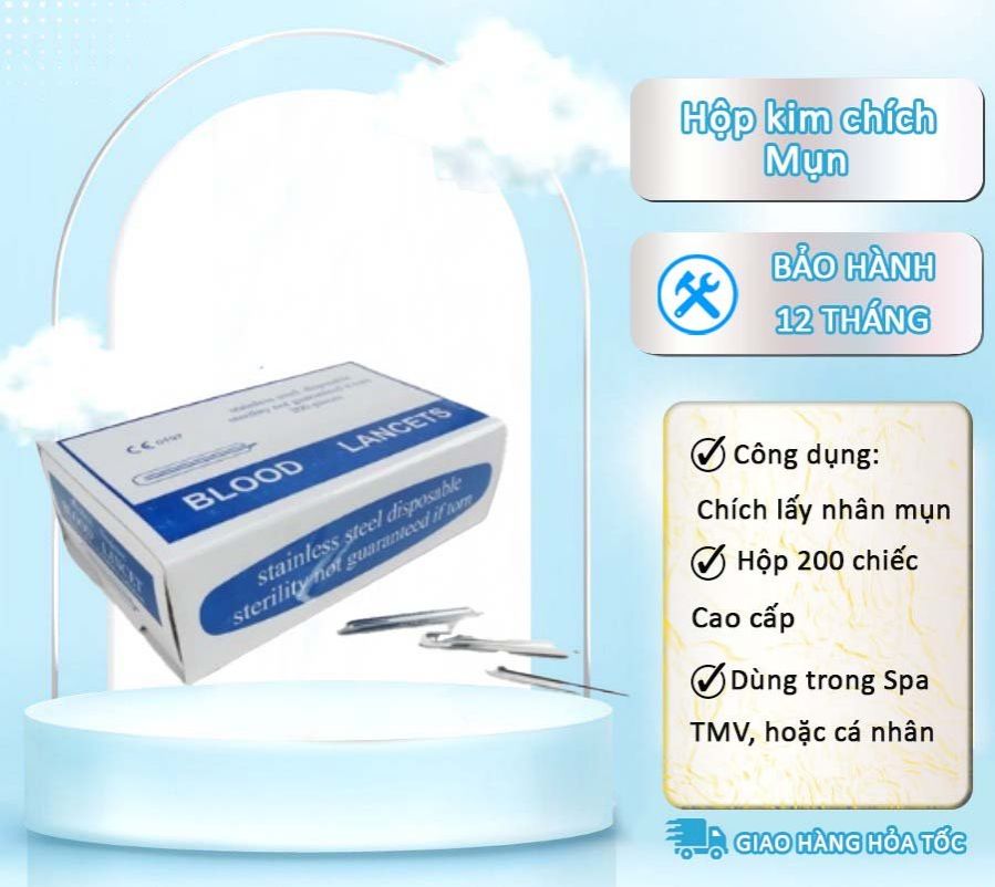 Kim Chích Mụn Kim Lấy Các Loại Mụn 1 Hộp 200 Chiếc Cao Cấp - LAZMALL