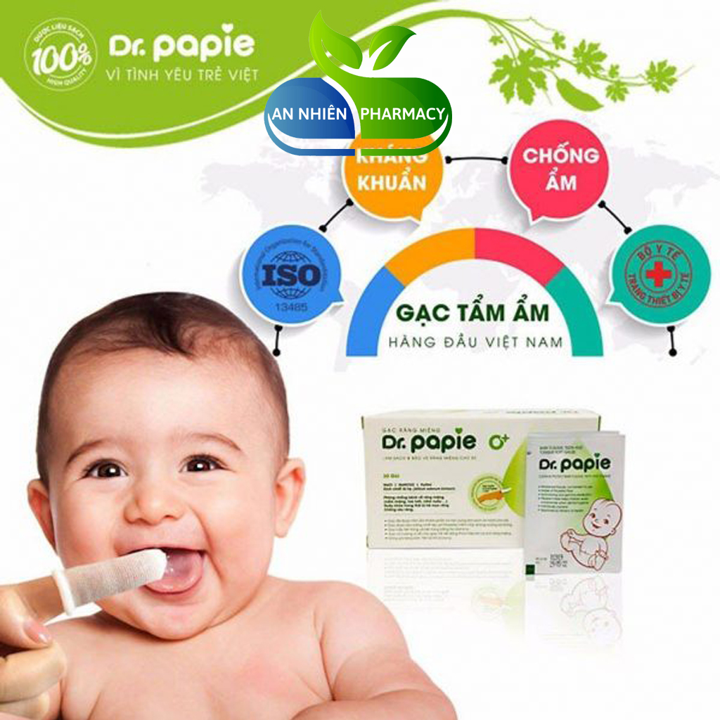 Gạc rơ lưỡi Dr.Papie vệ sinh răng miệng cho bé