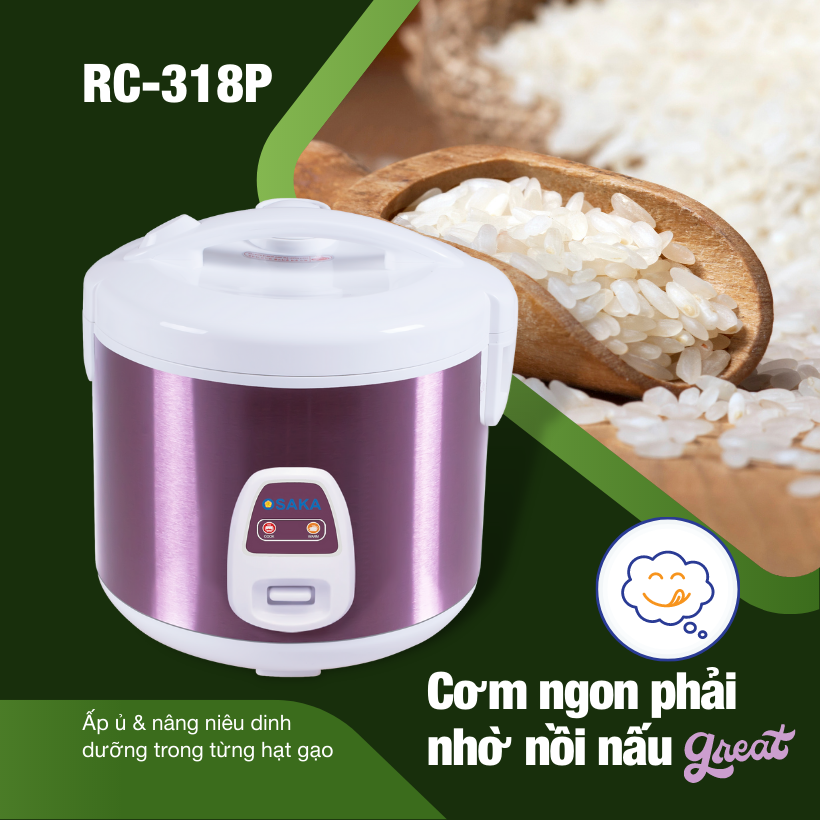 Nồi cơm điện OSAKA RC318P 1.8L
