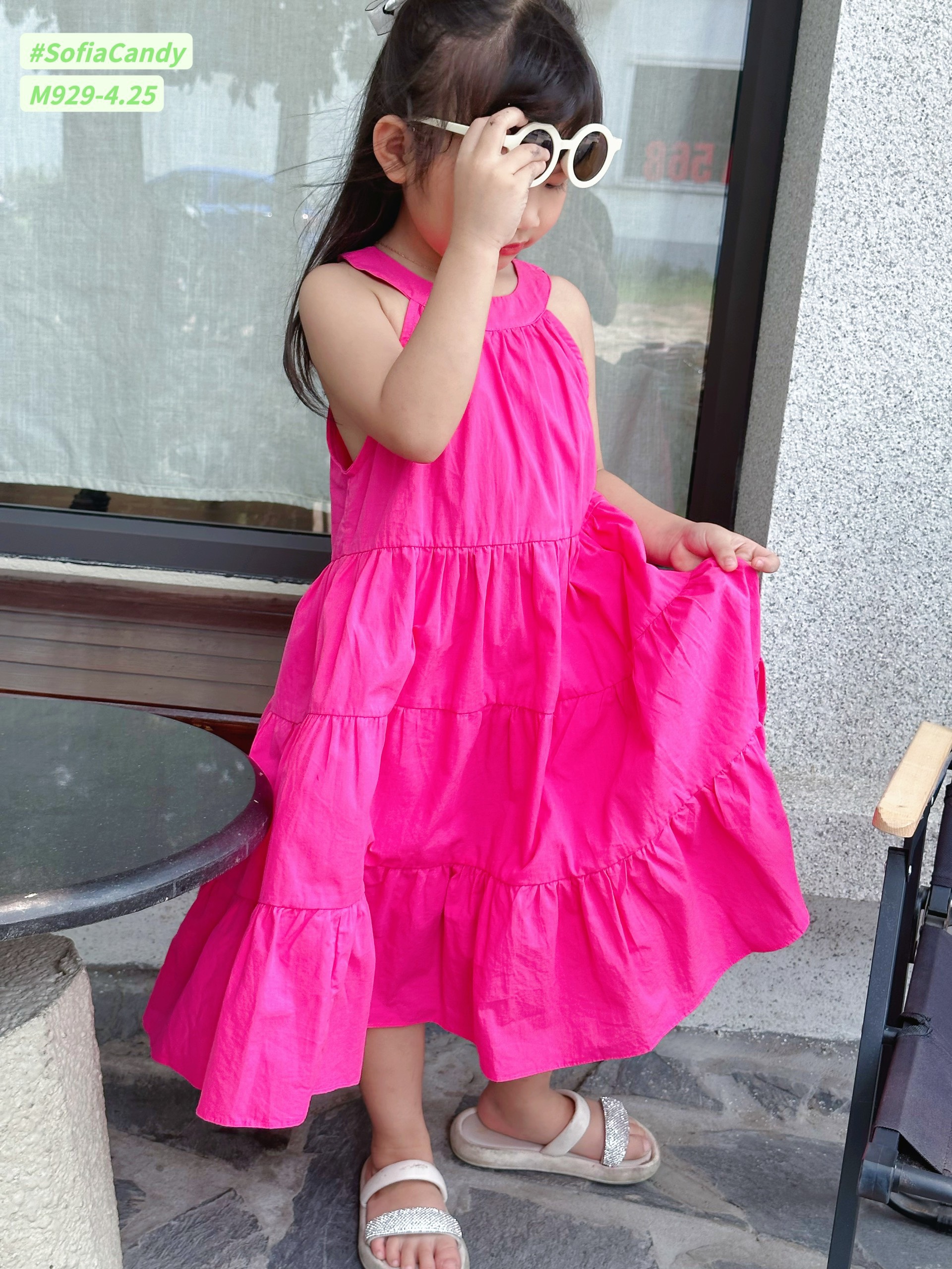 Váy bé gái váy maxi cổ yếm 10-30kg