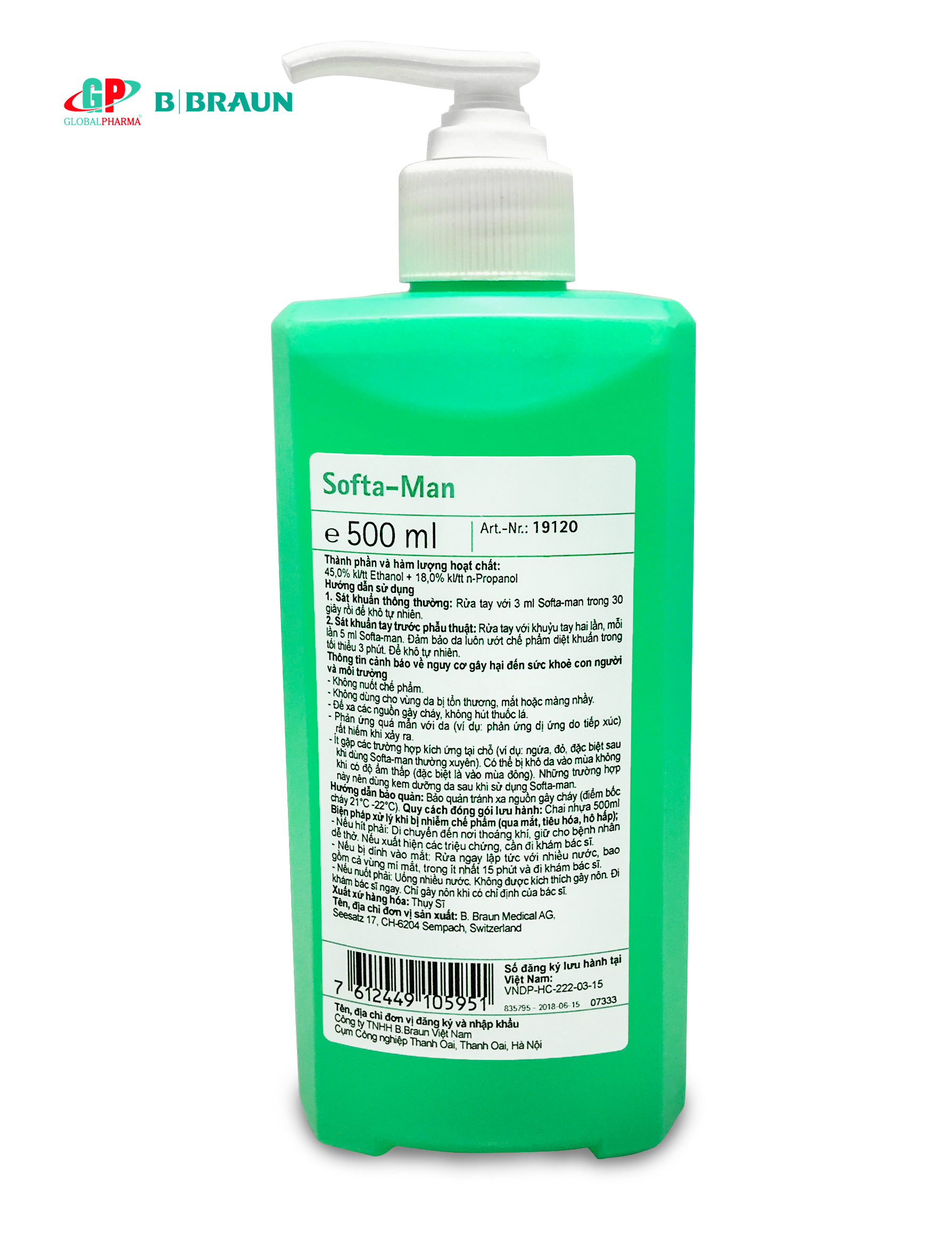 [HCM]Dung dịch rửa tay sát khuẩn nhanh Softa-Man 500ml