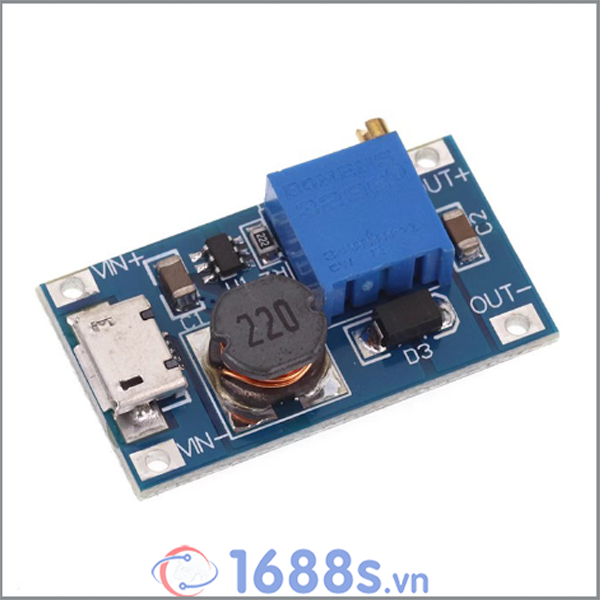 Mạch tăng áp Mini MT3608 DC-DC 2A - 1688s.vn