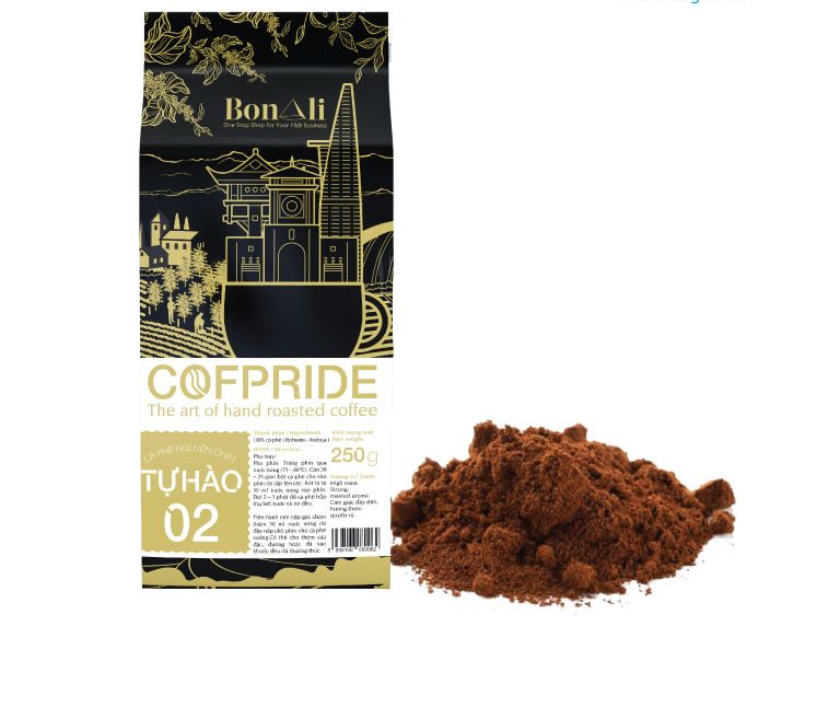 1 TÚI CÀ PHÊ RANG XAY (250G) NGUYÊN CHẤT TỰ HÀO 2 COFPRIDE (70% ROBUSTA + 30% ARABICA)
