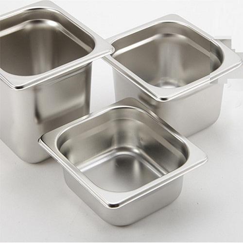 [HCM]Khay đựng topping inox 1/4  có nắp