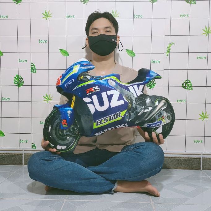 ĐỒ CHƠI XE MÁY NHỒI BÔNG 50CM GẤU BÔNG HÌNH CHIẾC XE MOTO NHỒI BÔNG CHO BÉ 1 TUỔI