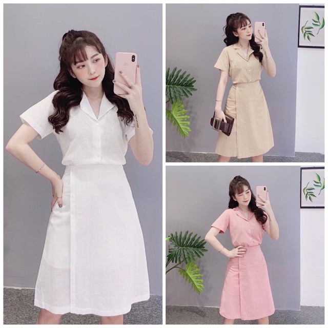 Đầm sm đắp tà 3 màu
