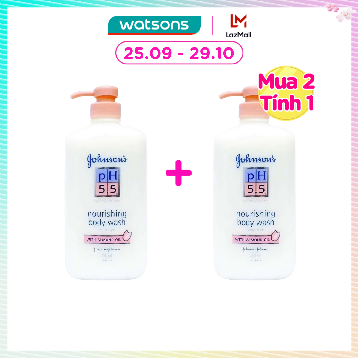Sữa Tắm Johnson's PH 5.5 Hạnh Nhân 750ml