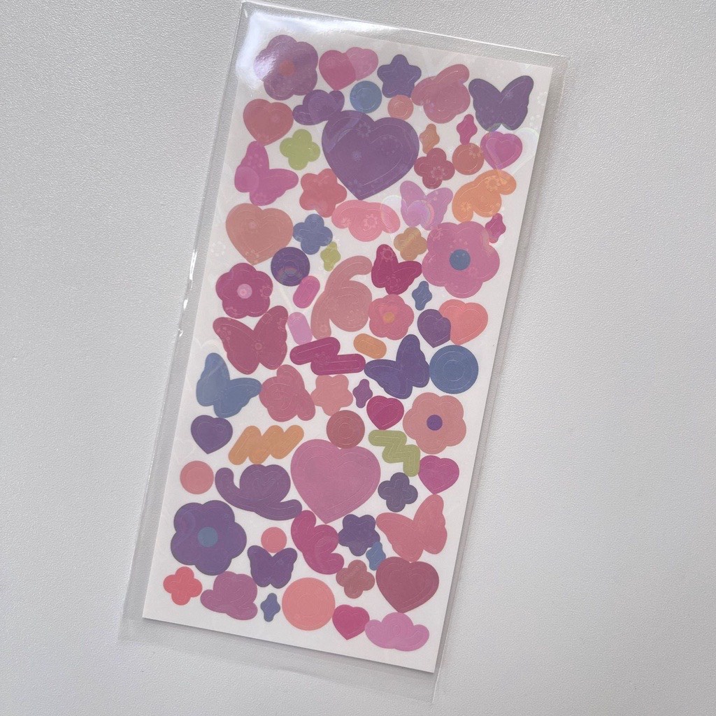 Sticker confetti decor toploader/ polcols