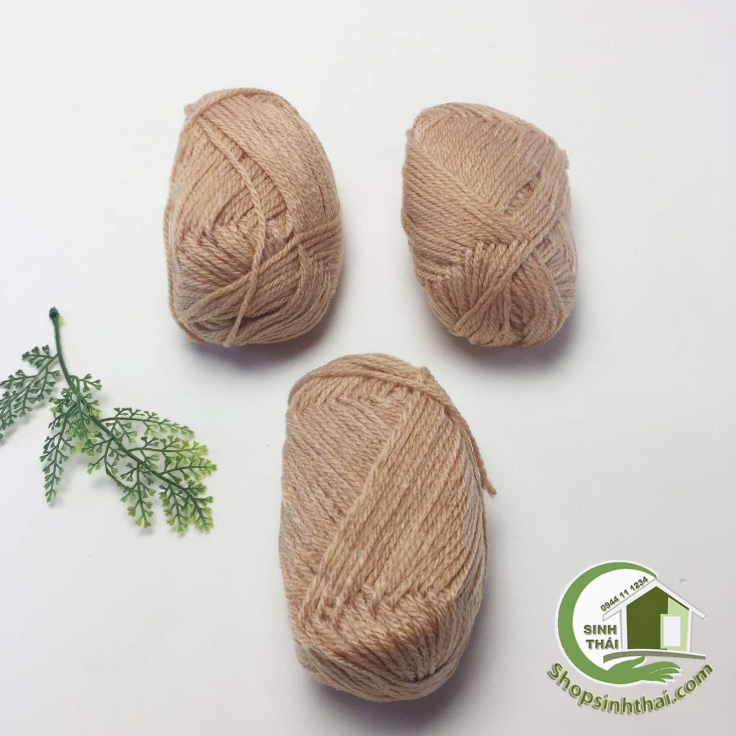 [HCM]Len sợi đan móc màu cafe sữa