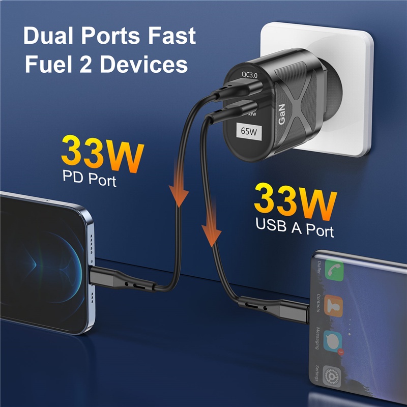 Củ Sạc Nhanh 33W GaN GaN Nitride PD 33W+QC3.0