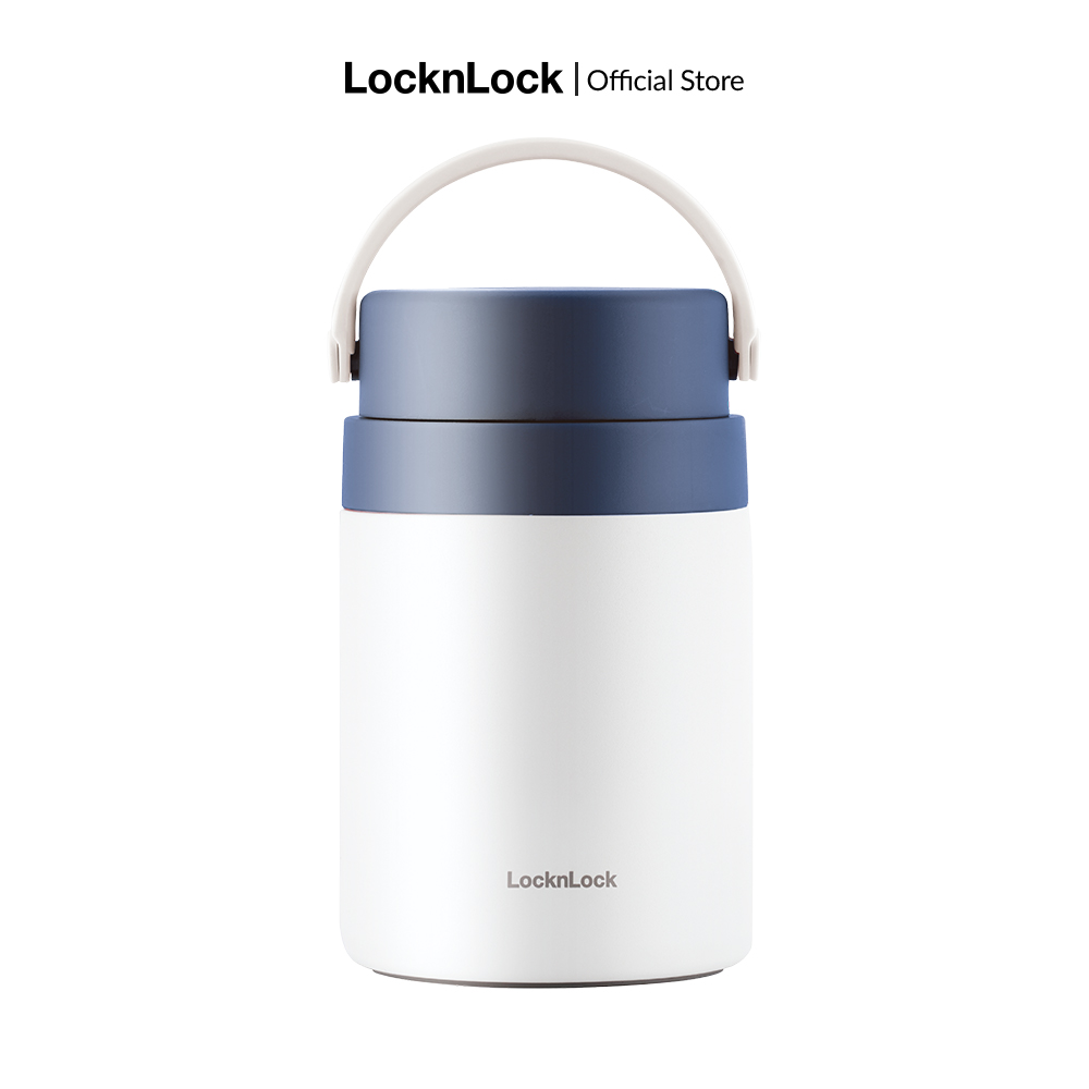 Hộp giữ nhiệt đựng thức ăn kèm muỗng Lock&Lock 700ml - LHC8042 - Màu xanh/Hồng - Có quai xách -...