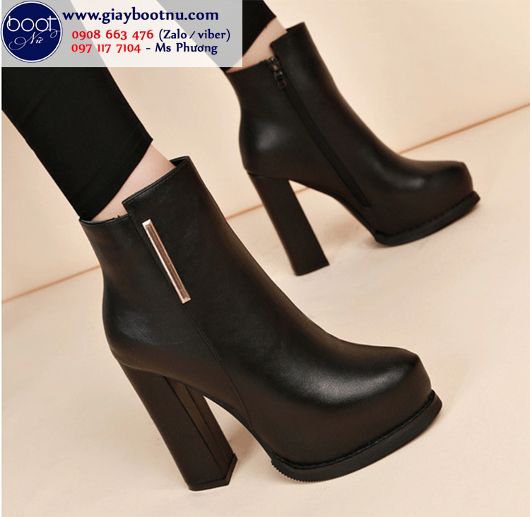 Giày boot nữ gót vuông cao gót ĐƠN GIẢN GBN80