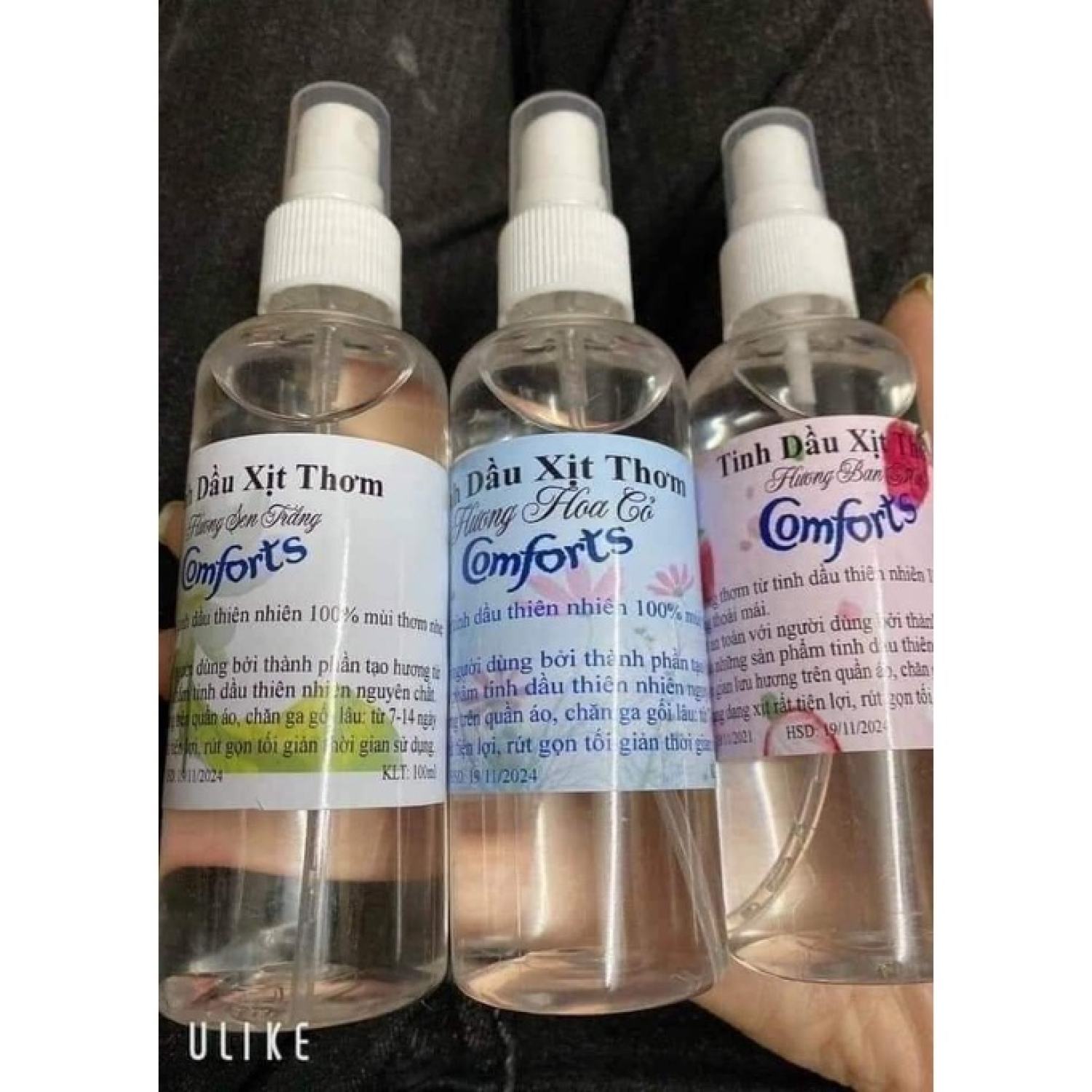Combo 3 chai xịt thơm quần áo chăn màn COMFOR