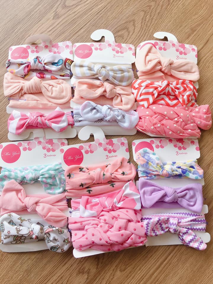 Set 3 turban, băng đô cute cho bé (giao set ngẫu nhiên)