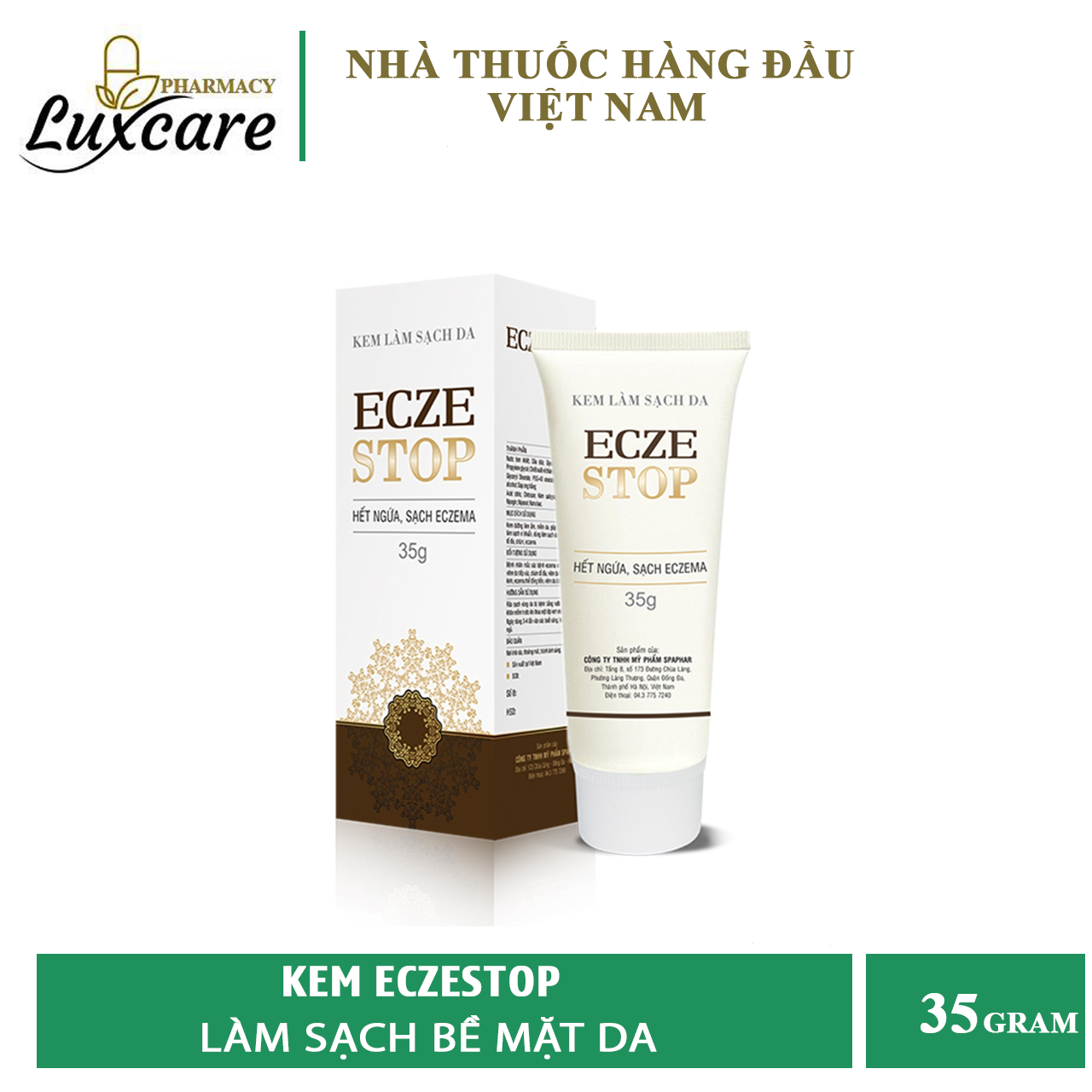 Kem Làm Sạch Da Eczestop - Làm sạch da, dưỡng ẩm, giảm kích ứng da - 35g - Luxcare Pharmacy