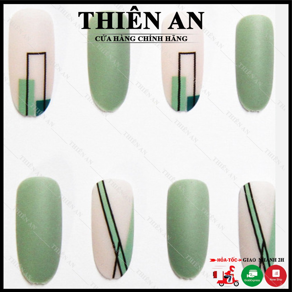 Bộ 24 móng tay phom dài thiết kế thời trang cá tính W14