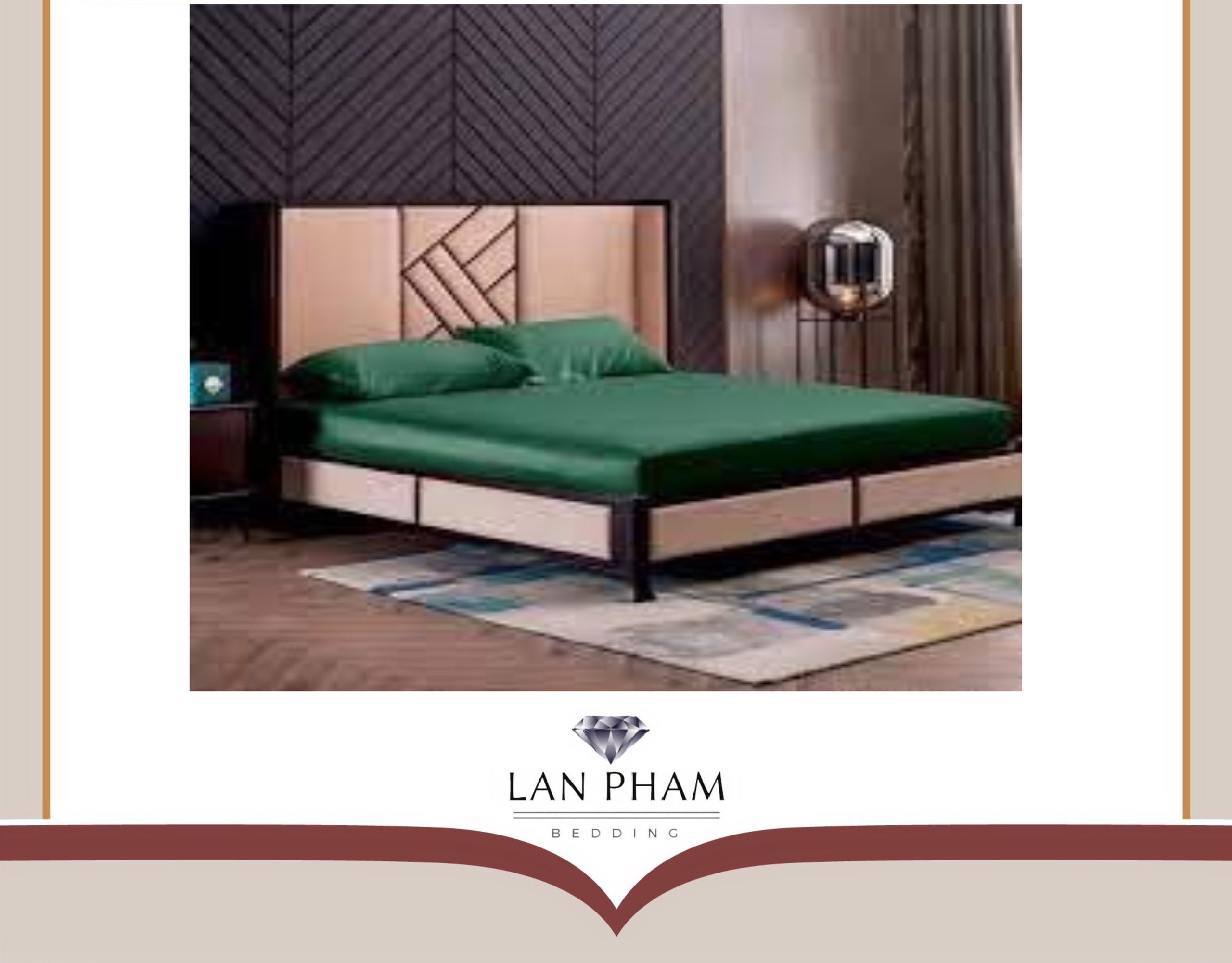 ( Lụa Loại 1) Ga - Drap Giường Lẻ Phi Lụa Lan Pham Bedding - Màu Xanh Lá Cây