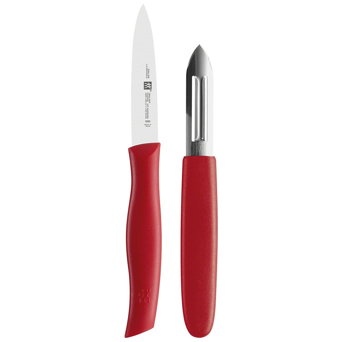 ZWILLING - Bộ dao làm bếp Twin Grip màu đỏ - 2 món