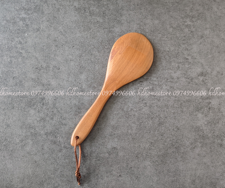 Vá cơm tròn nhỏ bằng gỗ xà cừ 20x6cm