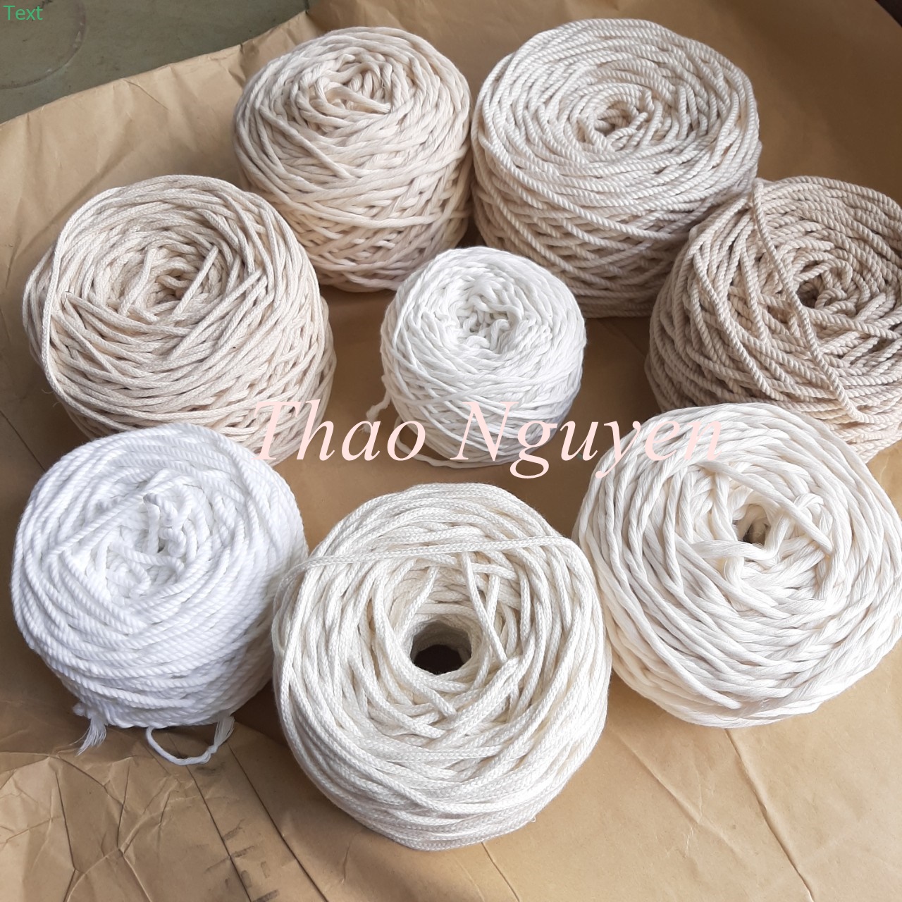 Dây thừng se macrame, dây cotton. size 2mm, 3mm... 10mm