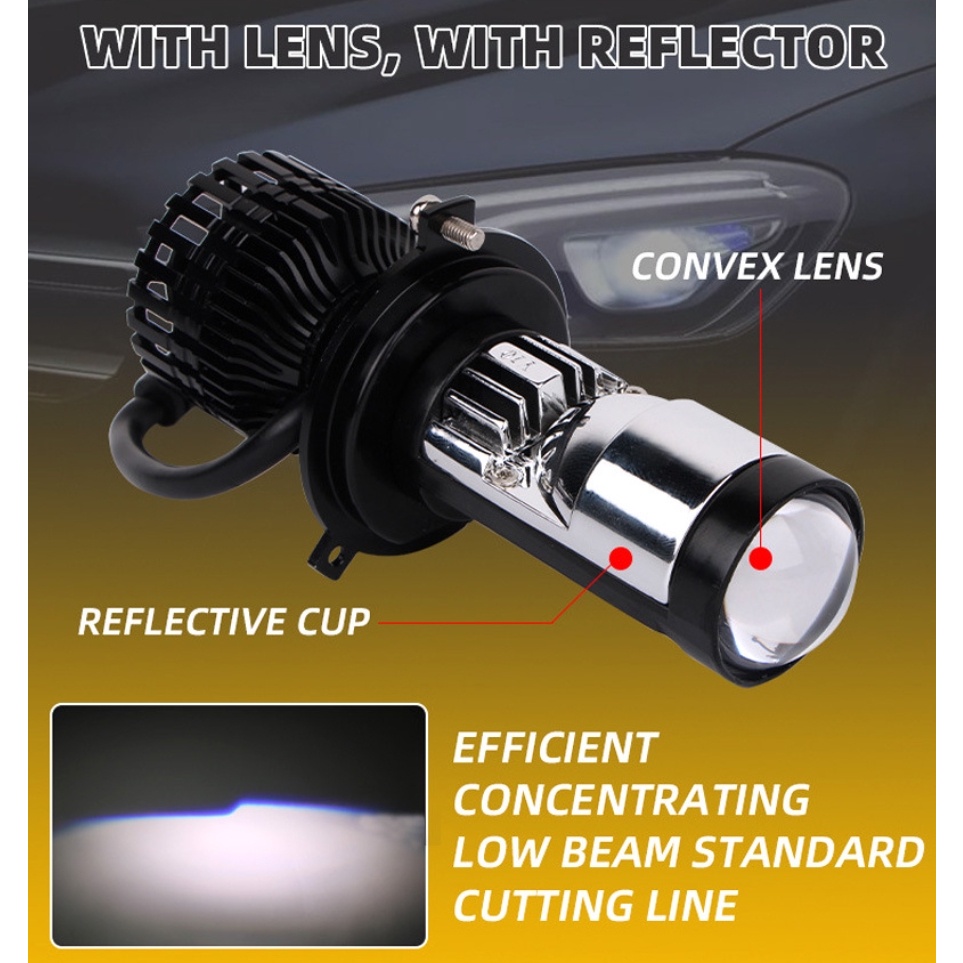 Đèn pha led bi cầu mini chân h4, h7, h11 y10 bản nâng cấp hiệu suất cắt sáng chống chói